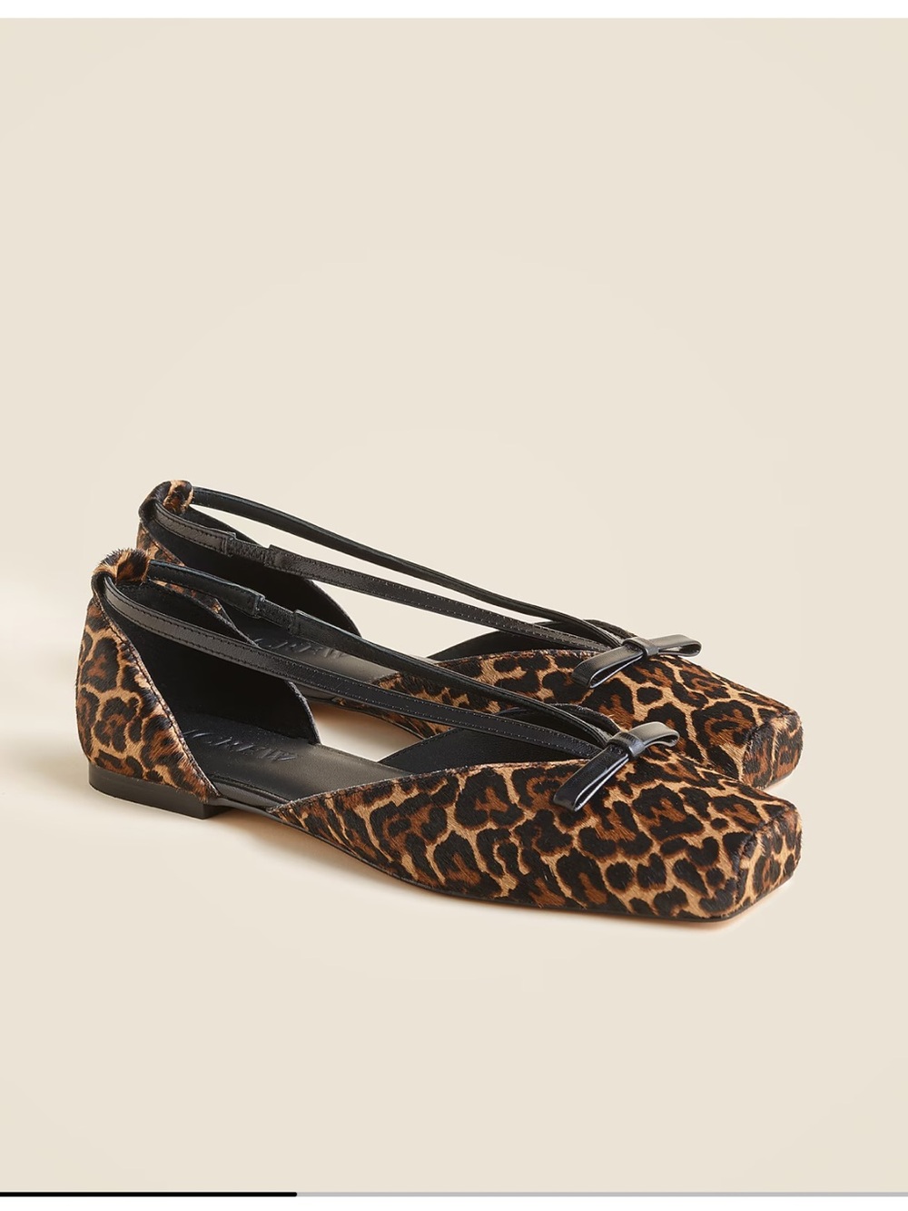 J.Crew Quinn Cutout Ballet Flats in Leopard print Calf hair